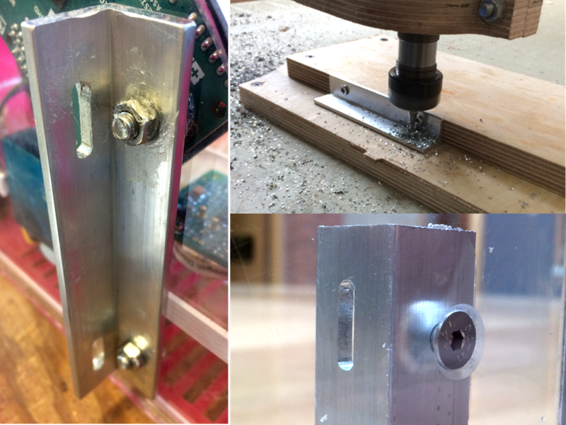 Close up of aluminium mounting bracket