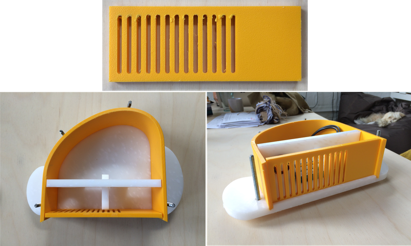 Photo of the plastic housing starting to be put together