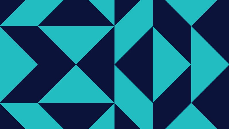 An angular, geometric pattern in blue