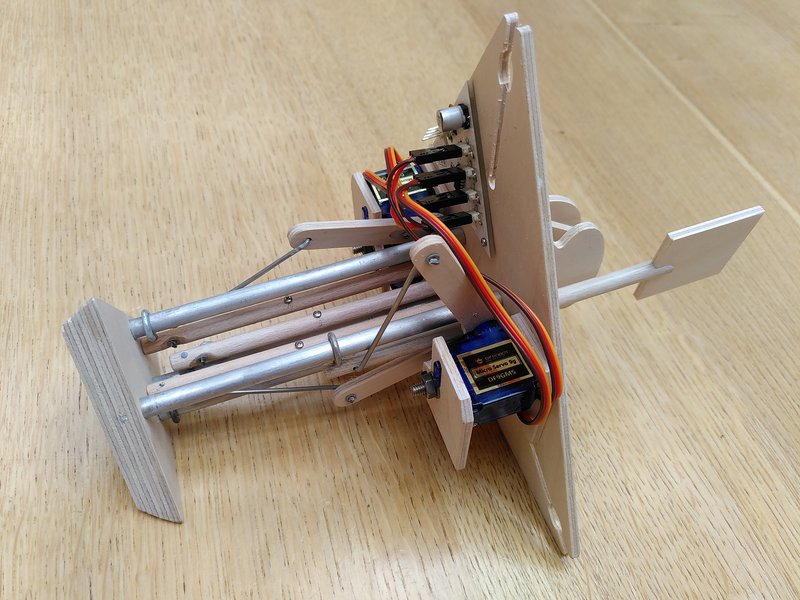 The final production version, wired up with it's printed circuit board