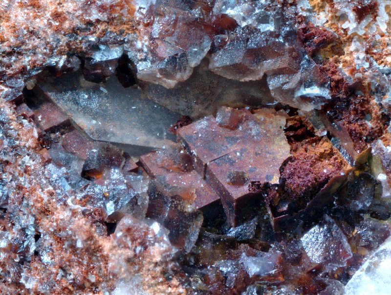 Dolomite crystals showing both transparent and opaque forms
