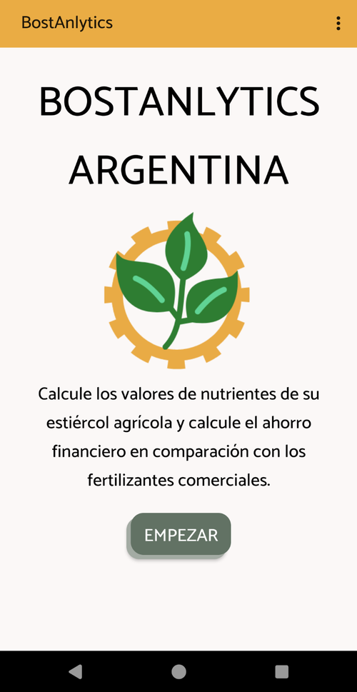 Screenshot of BostAnlytics app in spanish